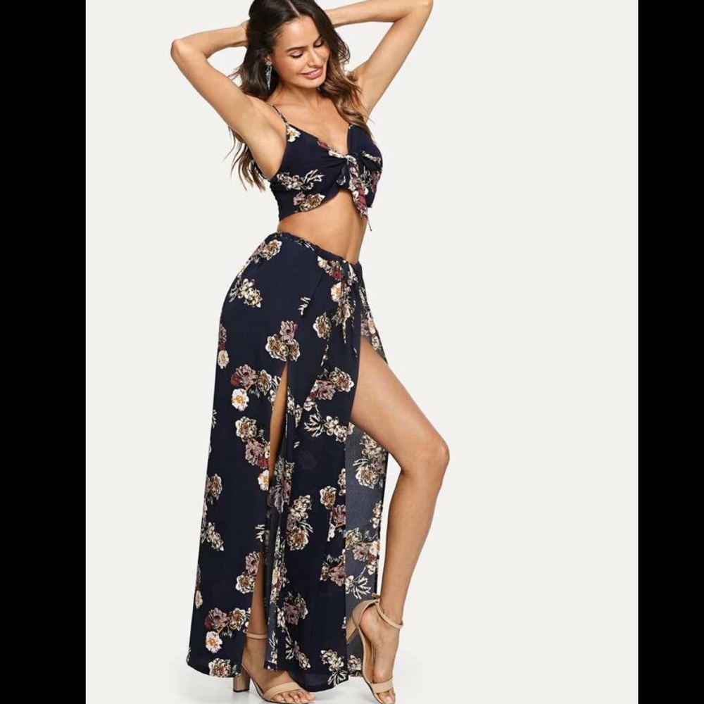 SHEIN Floral Cami Top & Palazzo Pants Set